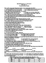 Đề khảo sát môn Địa lý Lớp 12 - Năm học 2018-2019 (Có đáp án)